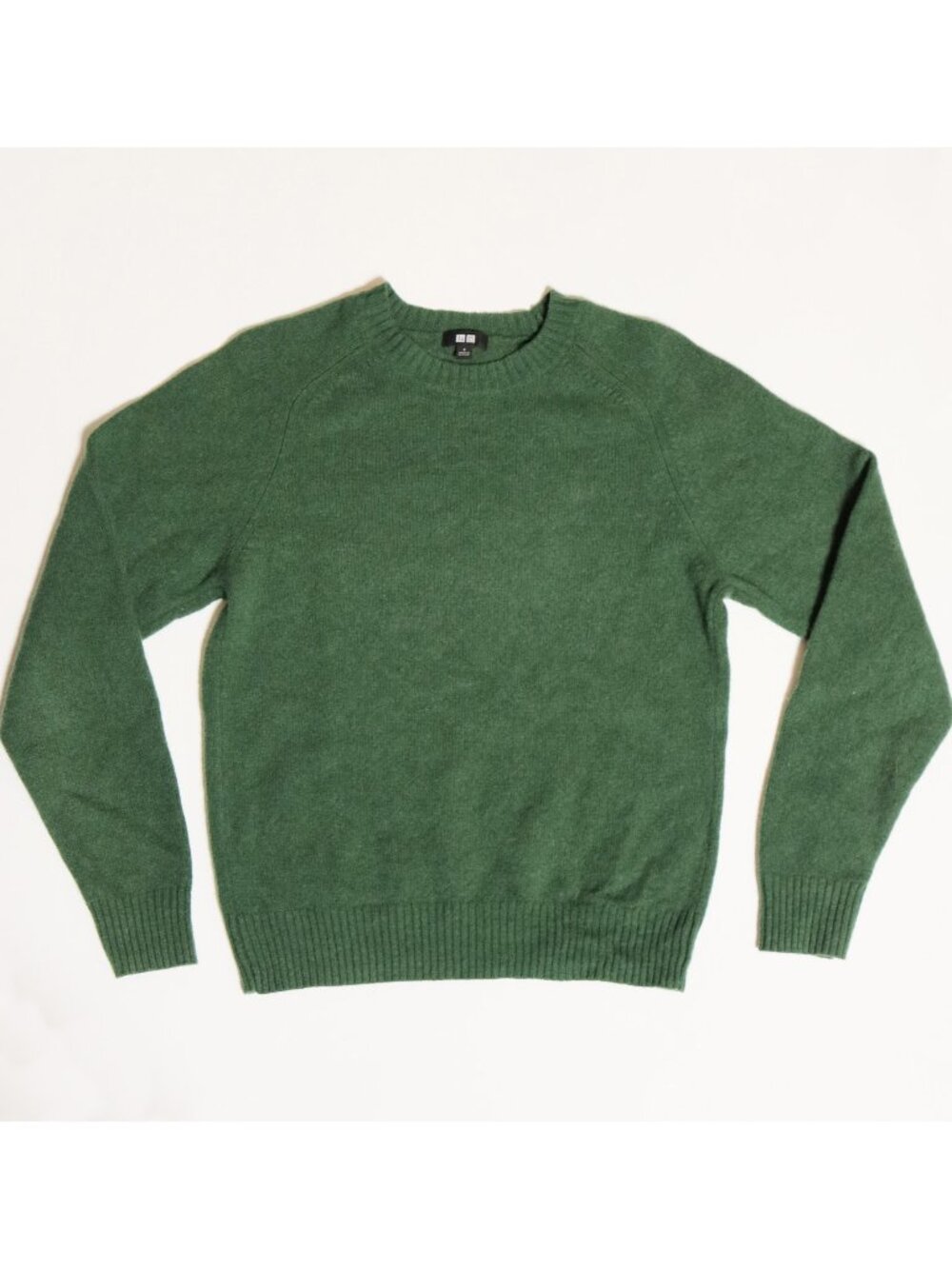 UNIQLO Wool Crewneck Preppy Classic Lightweight Pullover Sweater Womens S Green
